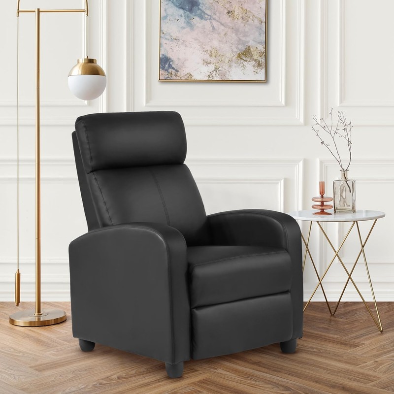Recliner Sofa Massage Chair with Lumbar Support & Padded Backrest for Home Theat gallery