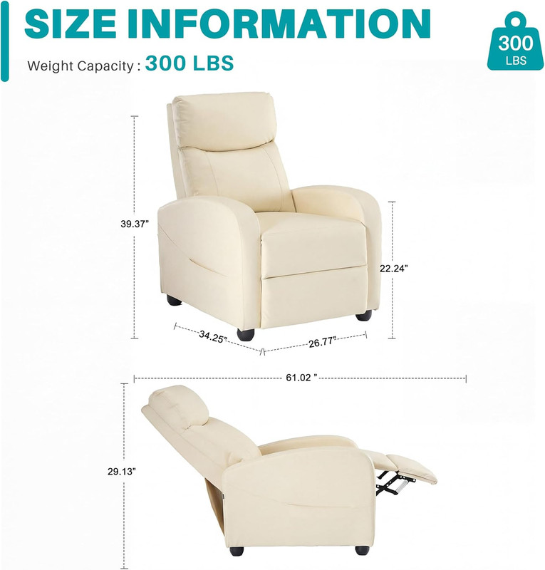 Massage Recliner Chair for Adults, Adjustable Home Theater Seating with Lumbar S gallery