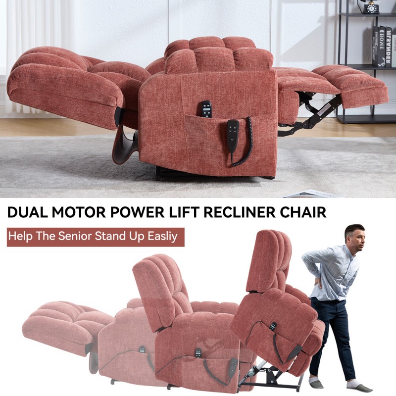Dual Motor Heat Massage Infinite Position Up to Electric Power Lift Recliners gallery