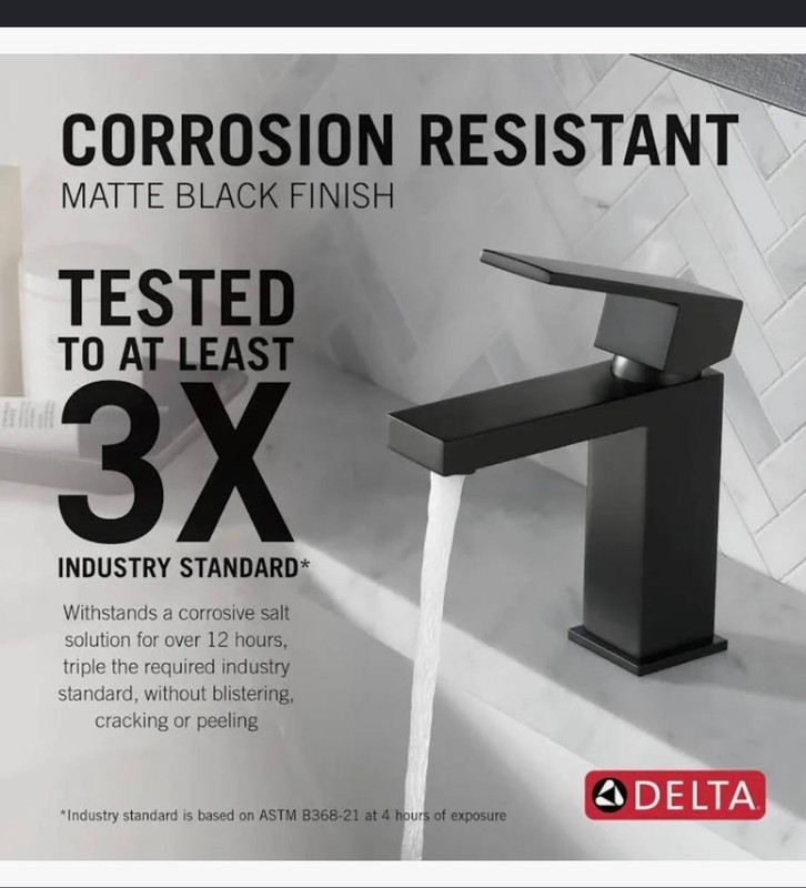 Delta Modern 567LF Matte Black Bathroom Faucet Single Hole w/Drain - Unit 3 gallery
