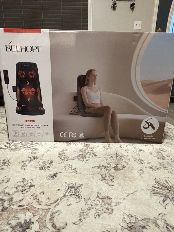 Belhope SJD-01 Massage Chair Cushion Black Heated Shiatsu Vibration LCD Remote gallery