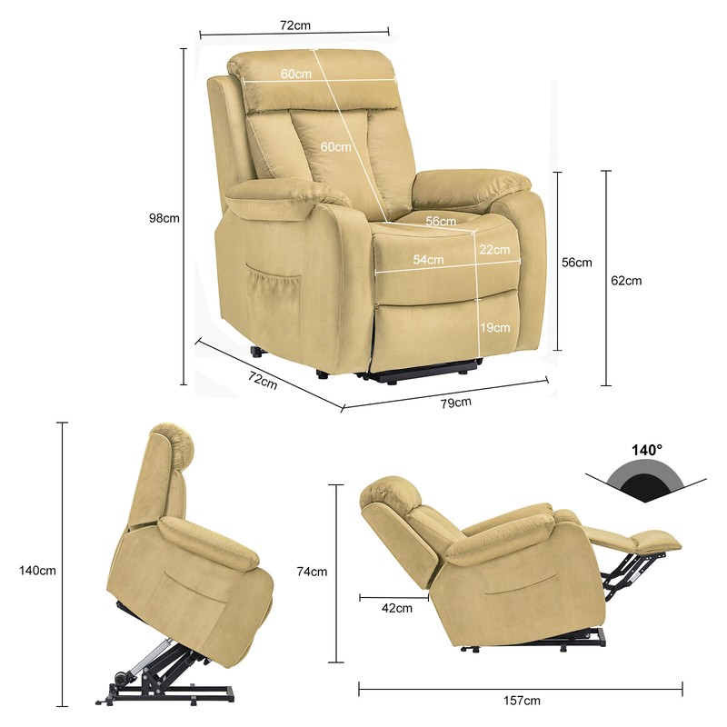Electric Power Lift Recliner Chair Sofa for Elderly Livingroom w/ Remote Control gallery