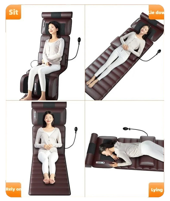 Full Body Massage Mattress Heat Vibrating Back Neck Waist Kneading Chair Cushion gallery