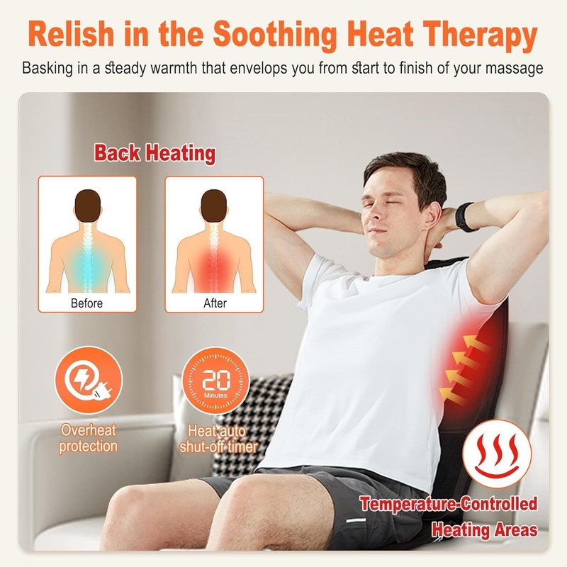 Luxury Massage Chair Cushion with Integrated Heat & Cooling for Muscle Relief gallery