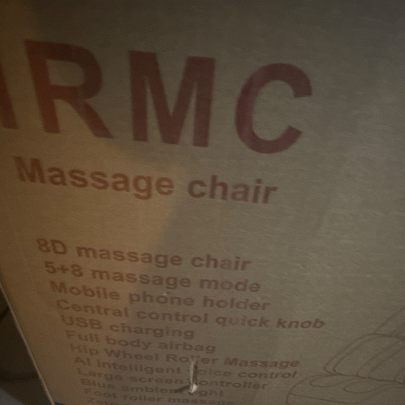 IRMC 8D Massage Chair White Brown, Hip Wheel & Foot Roller, Airbag, USB gallery