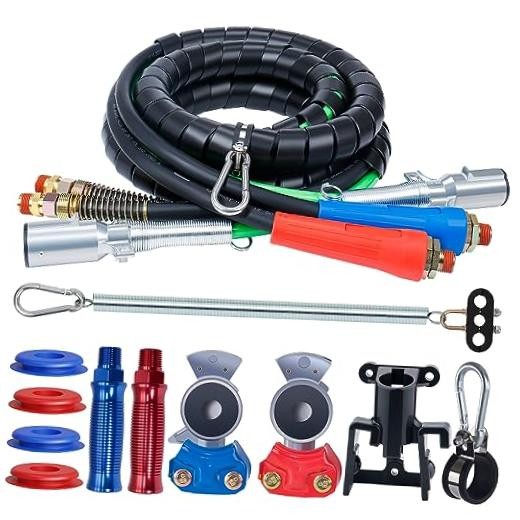 Semi Truck Air Lines Kit 12 FT 3 in 1 ABS Electric Power Line Air Hoses with