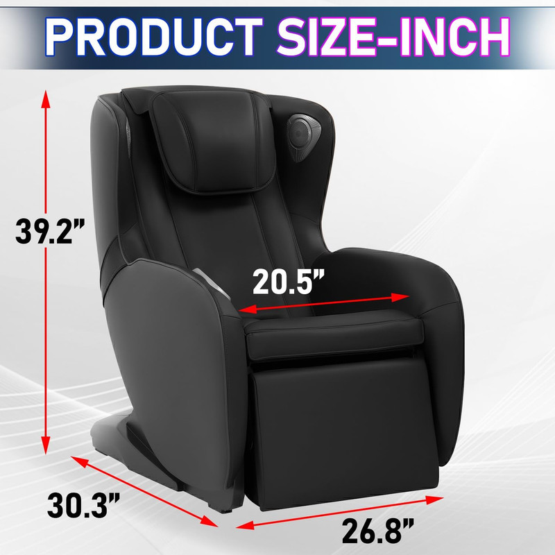 Ergonomic Full Body Massage Chair with Zero Gravity & Bluetooth Music (Black) gallery