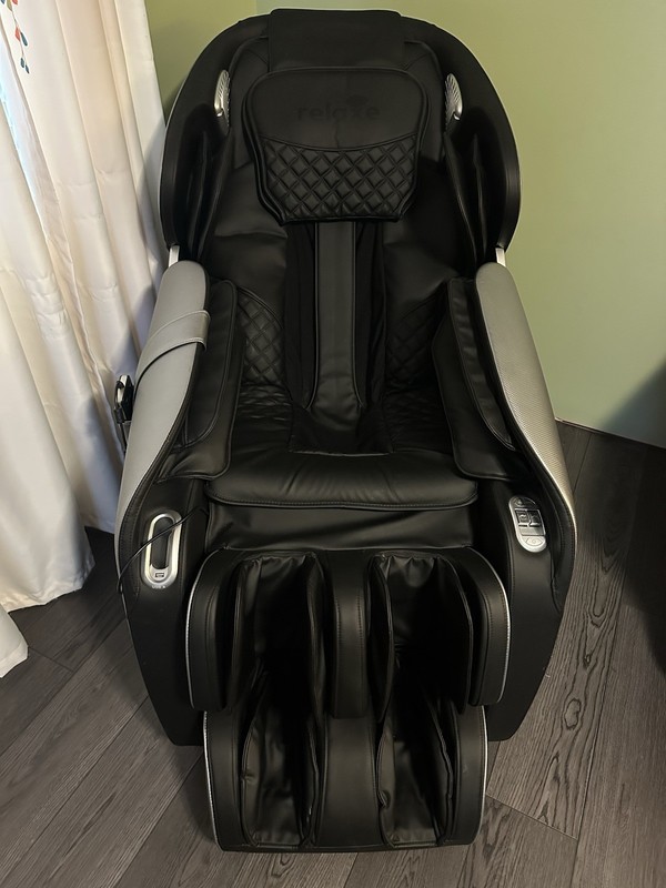 relaxe Full Body Electric Massage Chair Zero Gravity SL Track Heated Black Silv… gallery