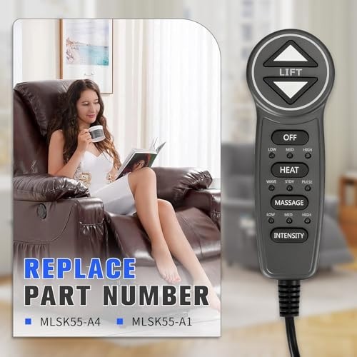 6-Button Lift Chair Remote Controller w/USB Heat & Massage, 8-Pin Handset, Junct gallery