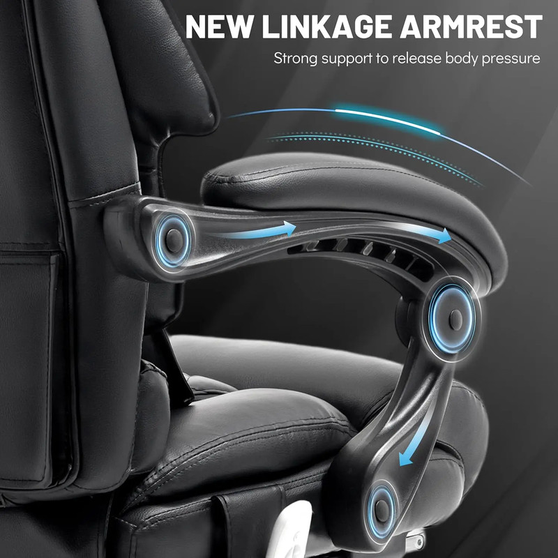 Massage Office Chair with Foot Rest,6 Points Vibration & Heat Executive Office C gallery