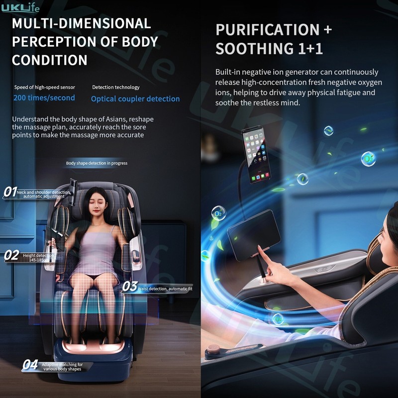 3 Years Warranty UKLife 4D Dual-core Upgrade Zero Gravity Airbag Massage Chair gallery