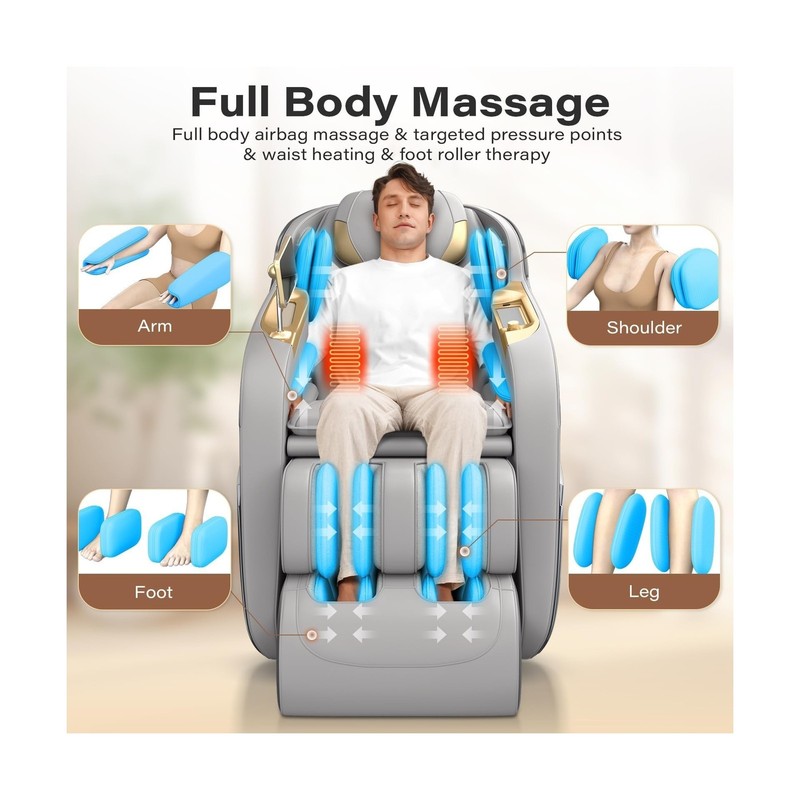 TLIFE Massage Chair Full Body, 160°Zero Gravity Recliner with Body Scan, 50 gallery