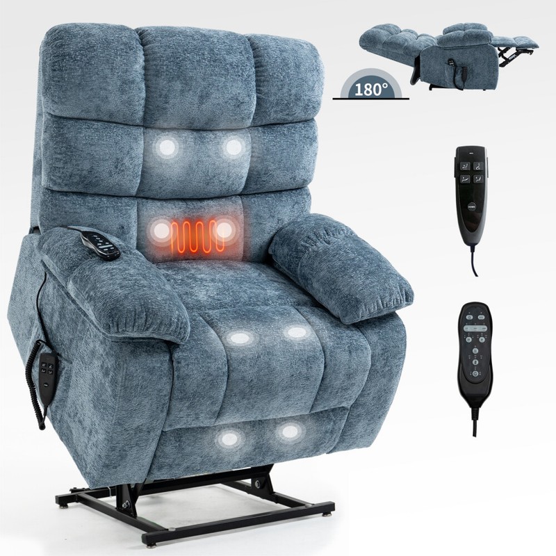 Electric Power Lift Recliner Chair – Remote Control w/Heat & Massage Dual Motor