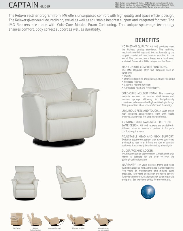 IMG Captain Power Recliner Glider Chair - Sauvage S553 Charcoal Leather - USB gallery