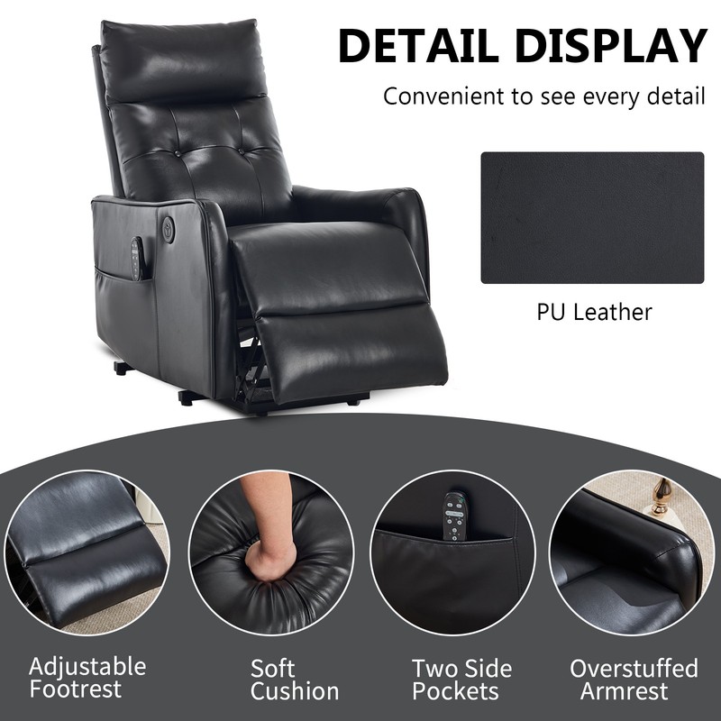 Power Lift Recliner Chair with Massage, Heat & USB, Max Recline 155° gallery