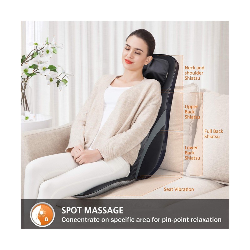 Snailax Shiatsu Back Massager with Heat -Deep Kneading Massage Chai... Fast Ship gallery