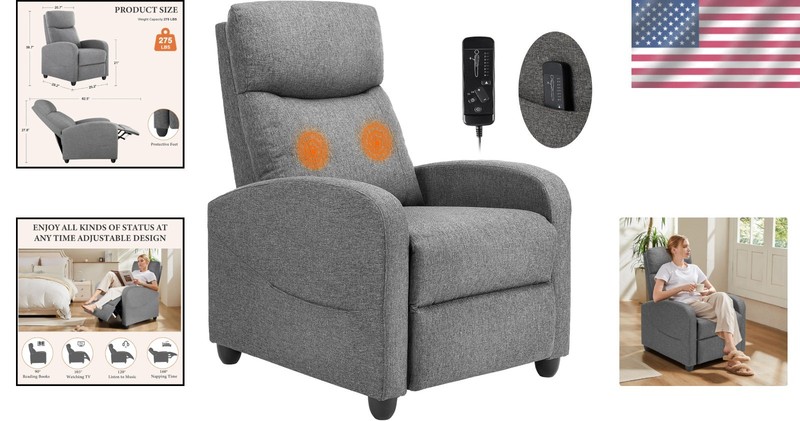 Compact Modern Recliner Chair with Massage Functionality for Ultimate Relaxation gallery