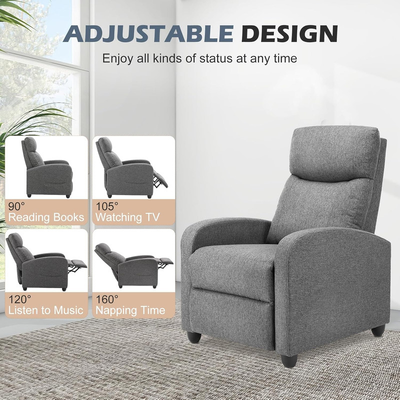 Massage Recliner Chair for Adults, Adjustable Home Theater Seating with Lumbar S gallery