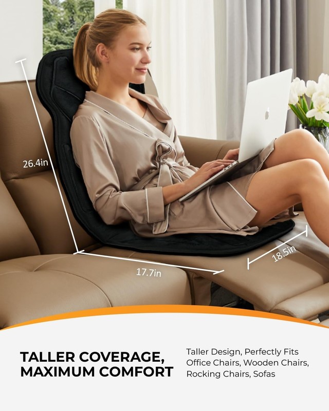 Heated Massage Chair Pad with 8 Vibration Motors, 5 Modes & 3 Intensities - Idea gallery