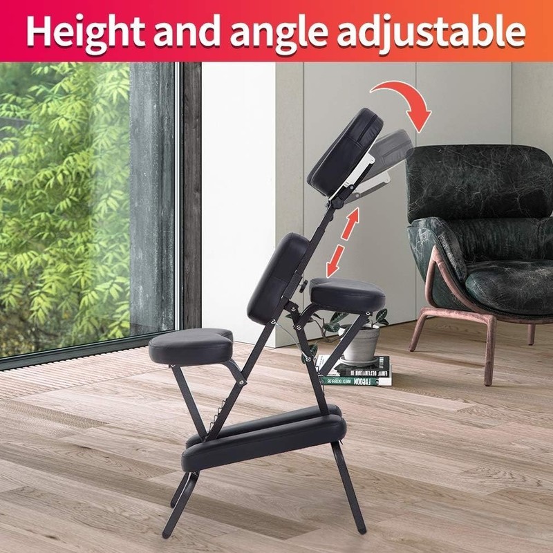 Adjustable Folding Massage Chair for Spa Use - Travel-Friendly Design in Black gallery