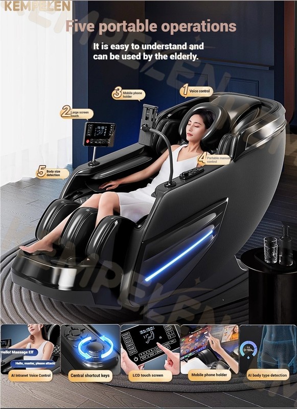 6D Jade Massage Chair w/ Dual-Core Rollers, SL Track, Thai Stretch, Heat & AI Vo gallery