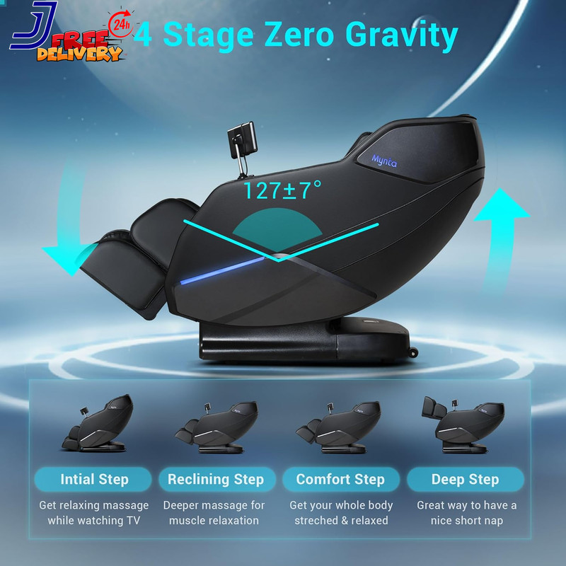 Full Body Shiatsu Massage Chair with Heat Zero Gravity & Bluetooth Speaker gallery