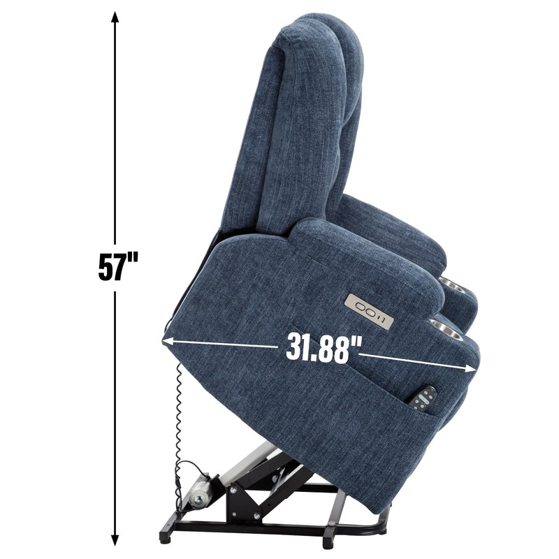 Massage Heat Power Lift Recliner for Elderly Wide Heavy Duty w/ USB Type-C Ports gallery