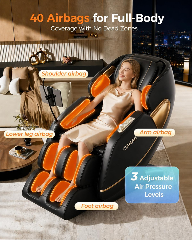 Dahaly 2026 Zero Gravity 4D Massage Chair with AI Control & Bluetooth Speaker gallery