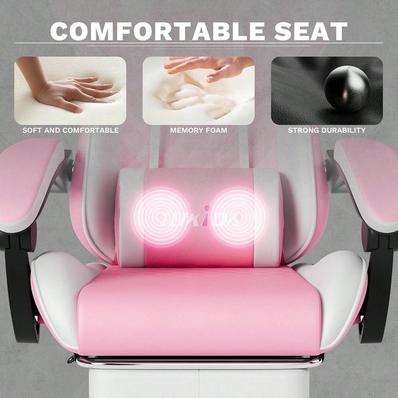 Ergonomic Massage Gaming Chair with Headrest gallery