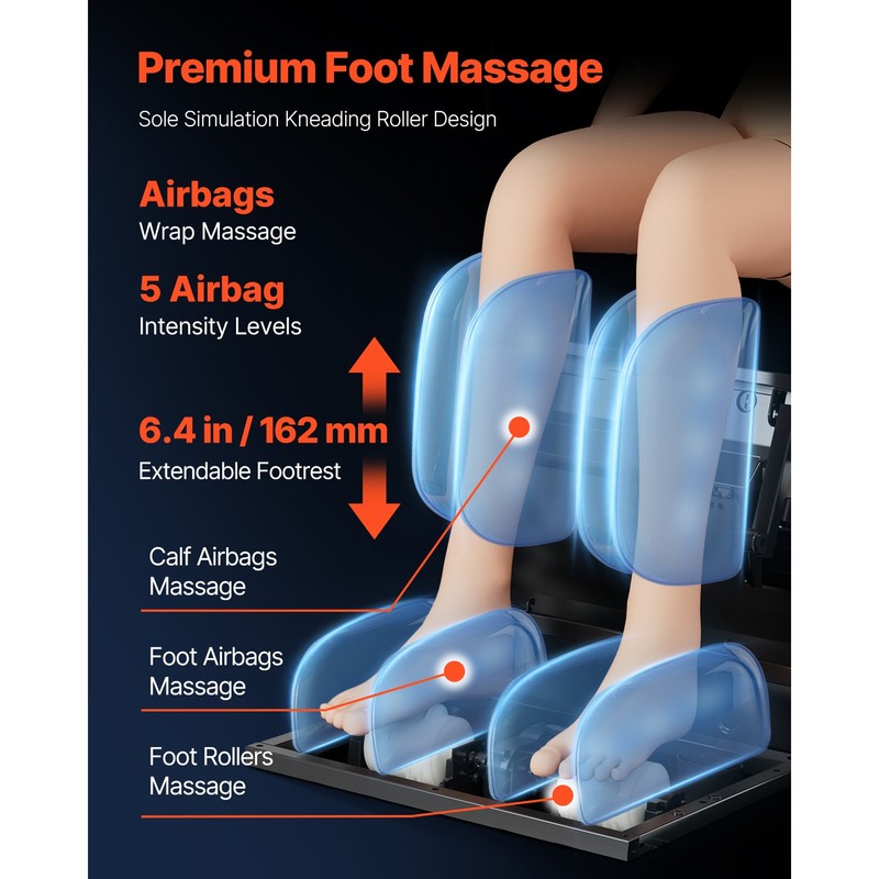 Uimoso Full Body Reclining Massage Chair with SL-Track & 36 Airbags gallery