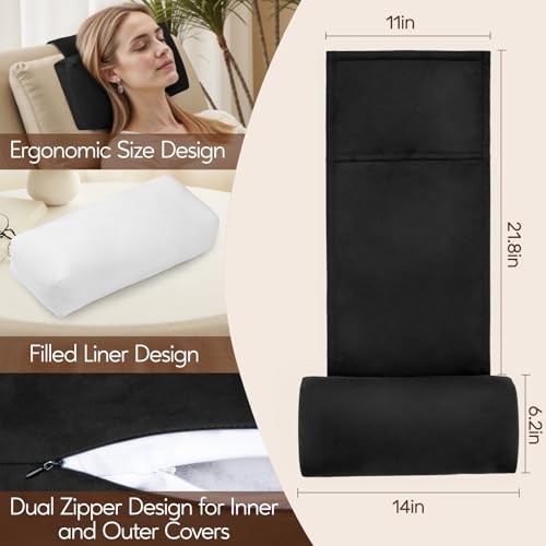 Neck Pillow for Recliner Chair, 14" Adjustable Recliner Pillow for Black gallery
