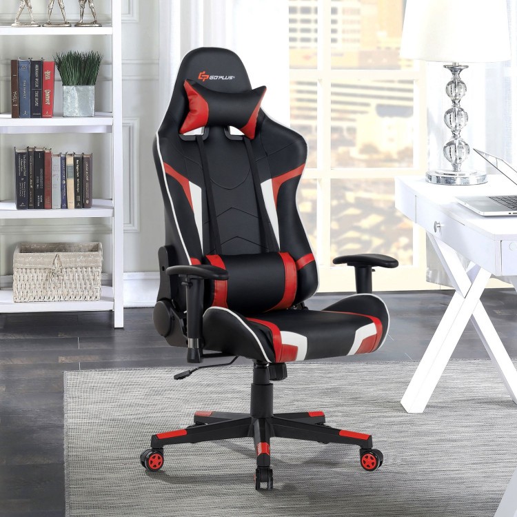 Reclining Massage Gaming Chair with Lumbar Support and 360° Swivel gallery