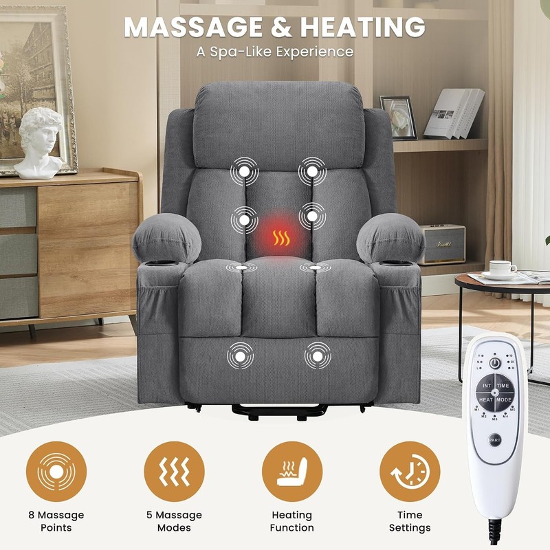 Power Lift Recliner Chair for Elderly with Vibration Massage and Lumbar Heating gallery