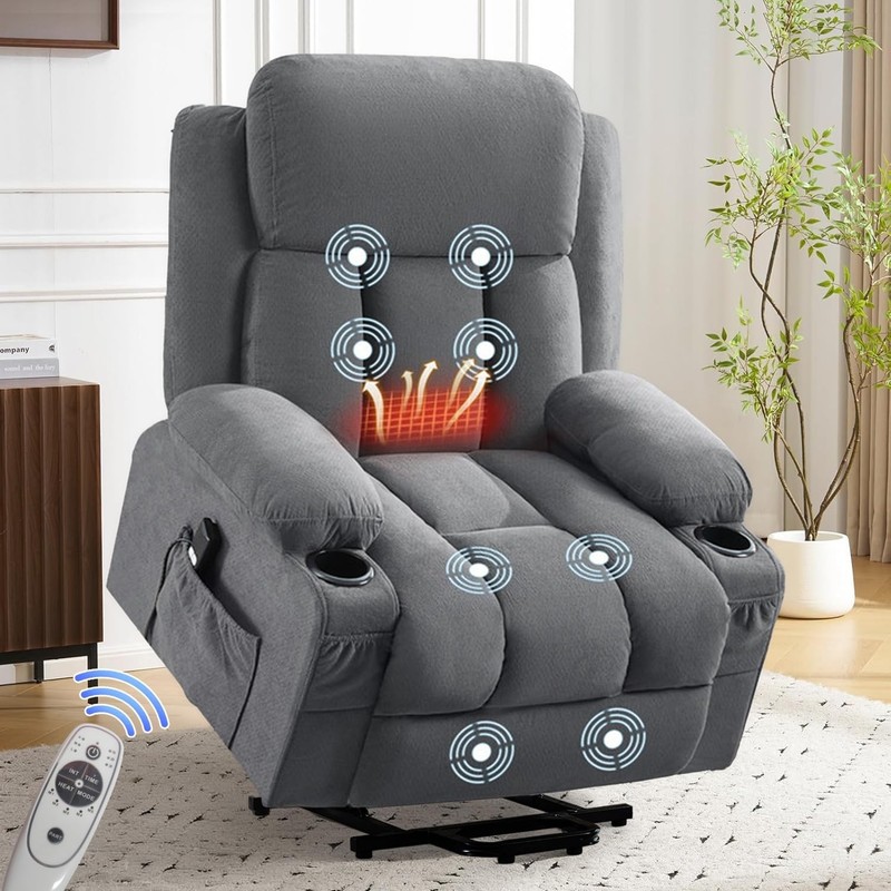 Power Lift Recliner Chair for Elderly with Vibration Massage and Lumbar Heating