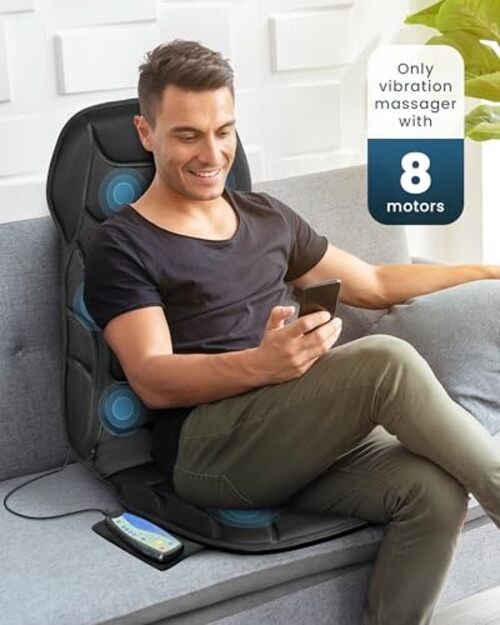 Massage Seat Cushion, Back Massager with 8 Vibration Nodes & 5 Modes, CF-2402C gallery
