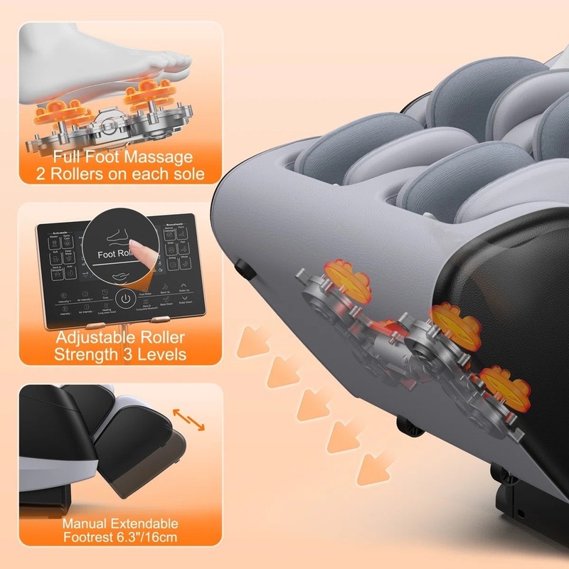 Full Body 4D Zero Gravity Massage Chair Recliner SL Track,AI Voice,Air Bags,Heat gallery