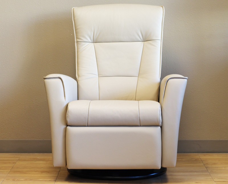 Fjords Ulstein Swing Relaxer Large Swivel Power Recliner Chair Sandel Leather gallery
