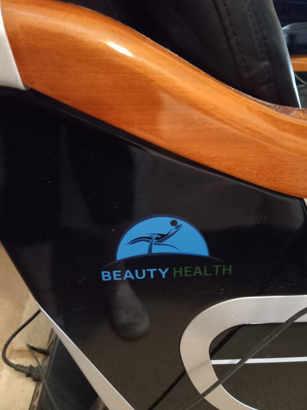 Beauty Health Electric Massage Chair, Black Solid, Wood Armrests, Remote gallery