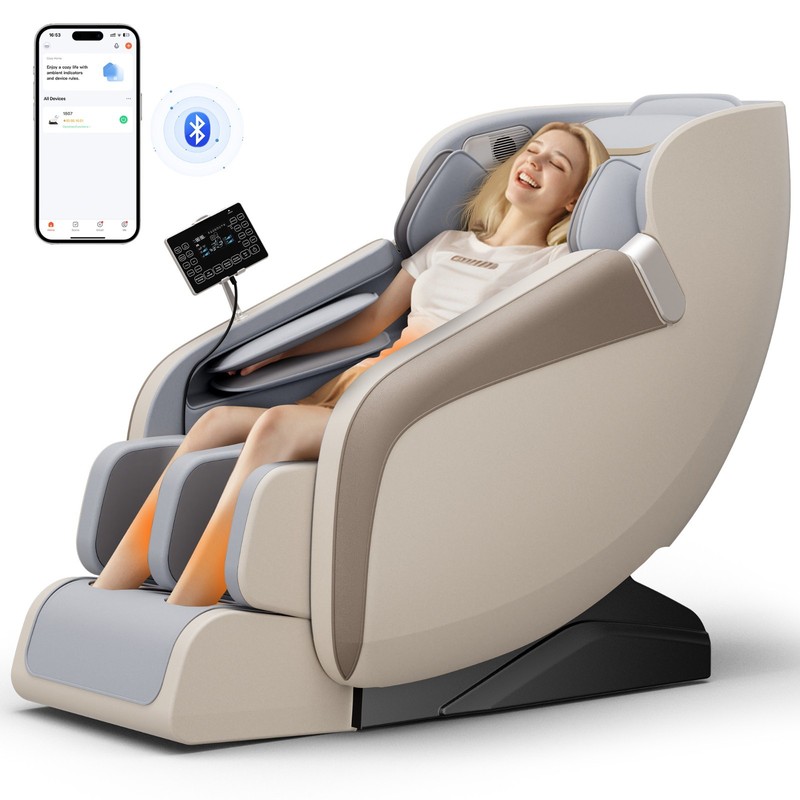 Full Body 4D Zero Gravity Massage Chair Recliner SL Track,AI Voice, with Airbags