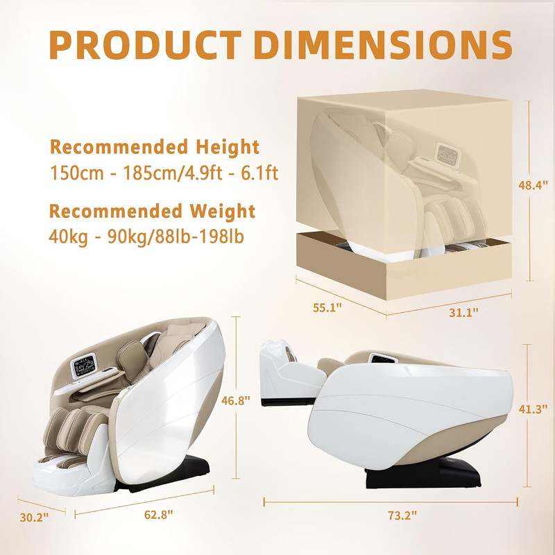 4D Zero Gravity Full Body Massage Chair with Aroma System - White gallery
