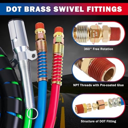 Semi Truck Air Lines Kit with 16" Double Tender Spring Kit 12 FT Double Spring gallery