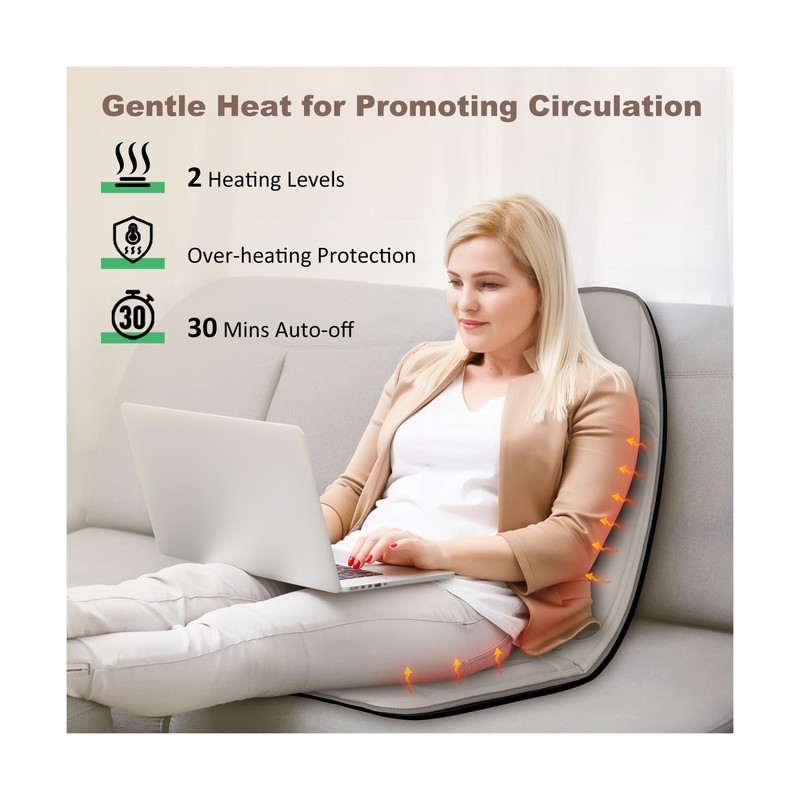 Vibration Back Massager with Heat, Massage Chair Pad with 10 Vibrat... Fast Ship gallery