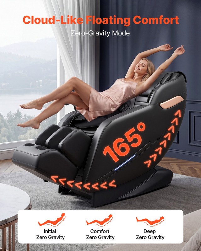 VEVOR Massage Chair 3D Zero-Gravity Full Body Massage Chair Extendable Footrest gallery