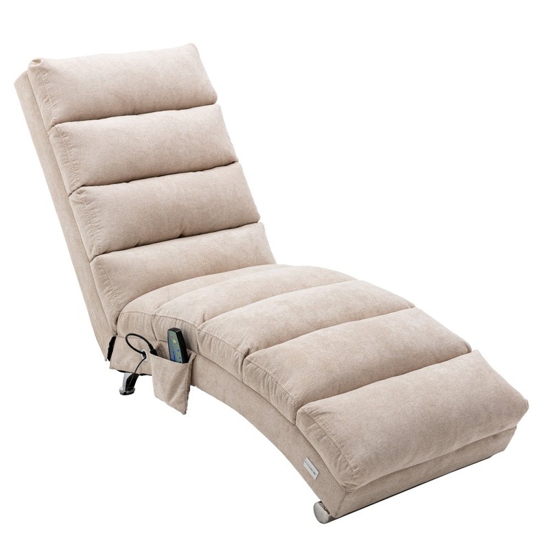 Massage Chaise Lounge w/Remote – Ergonomic Electric Long Lounger 5 Modes