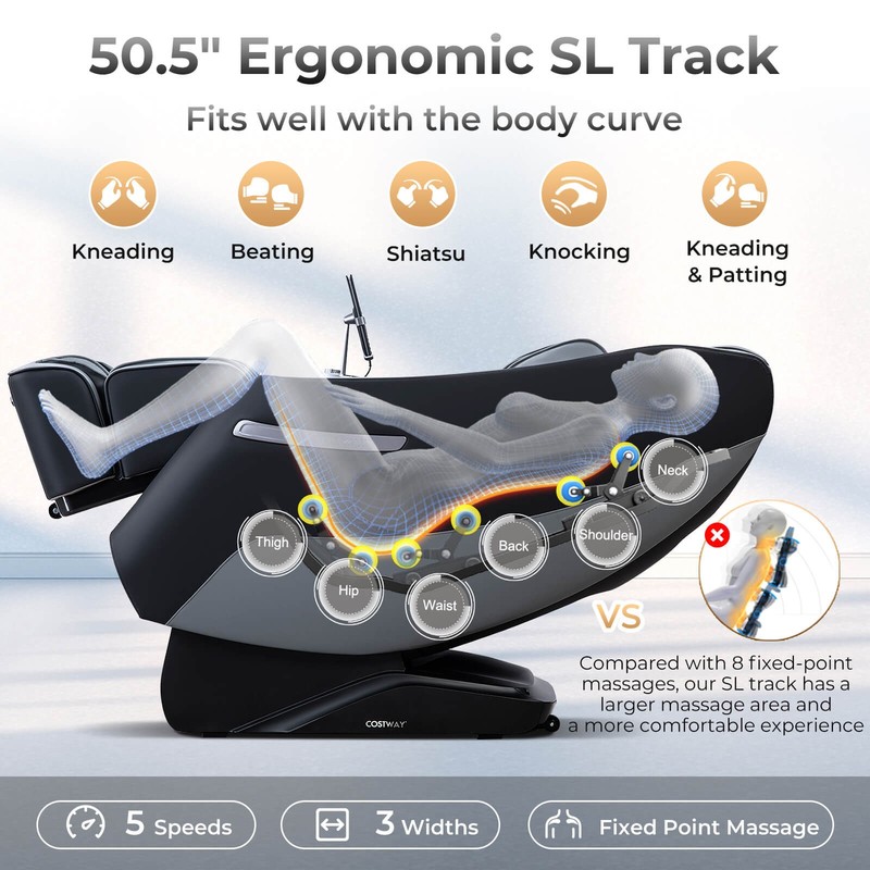 Zero Gravity SL Track Full Body Massage Chair w/ Airbag Massage & Waist Heating gallery