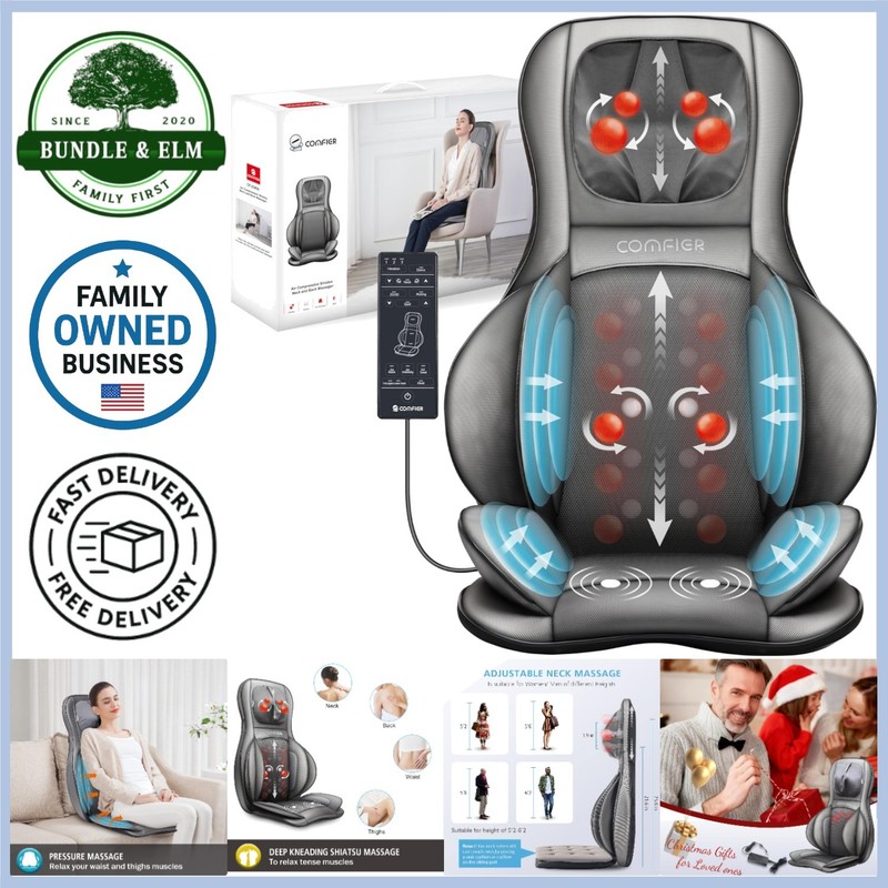 Massage Chair with Heat Leather Full Body Shiatsu Relaxation for Back Neck
