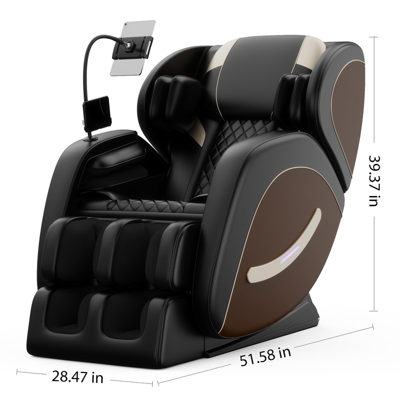 Zero Gravity Massage Chair Recliner with Full Body Air Pressure & Heating Brown gallery
