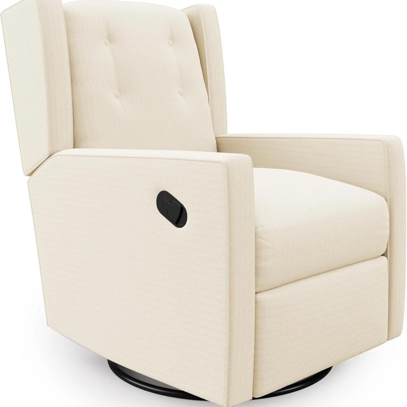 Shirley Swivel Glider Recliner Chair - White