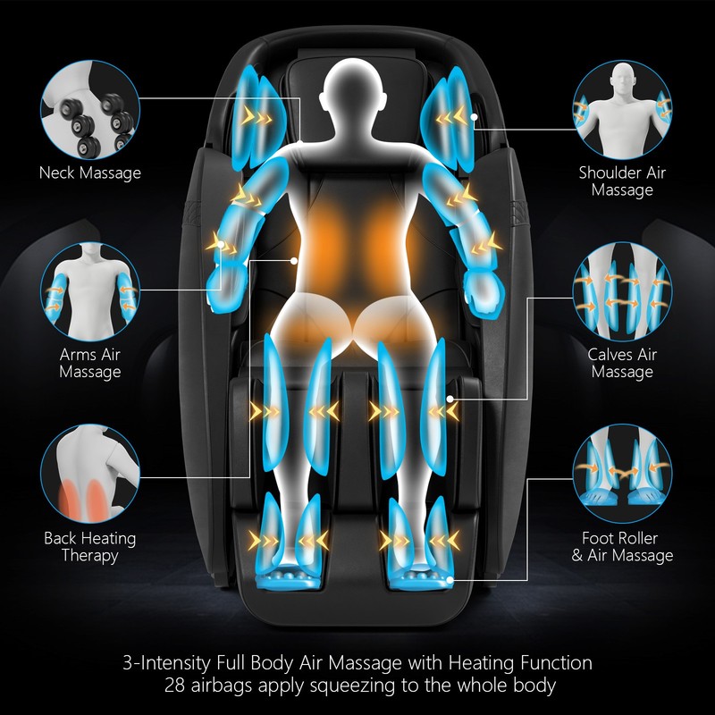 Costway Full Body Zero Gravity SL Track Massage Chair w/ Negative Ion Generator gallery