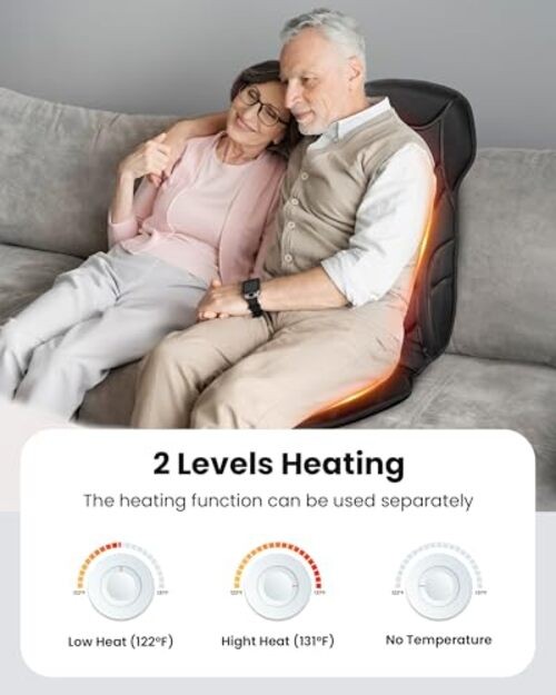 Massage Seat Cushion, Back Massager with 8 Vibration Nodes & 5 Modes, CF-2402C gallery